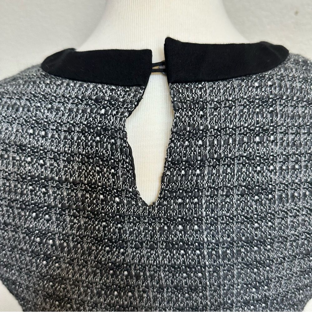 Madewell Black and Grey Tweed Knee Length Swing Dress - Women Size 4 - Picture 5 of 7